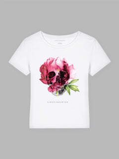 Floral Skull Bio-Baumwoll T-Shirt Mary